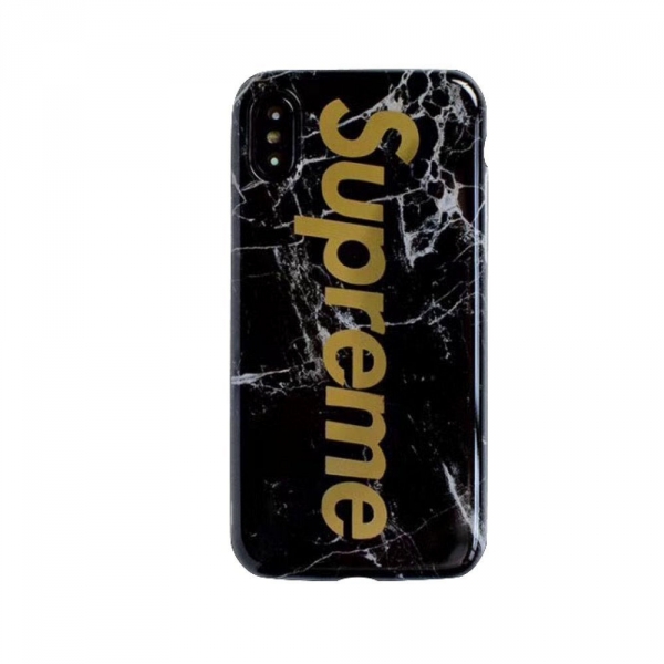 NIS Industries iPhone X Supreme Mermer Desen Klf-Black