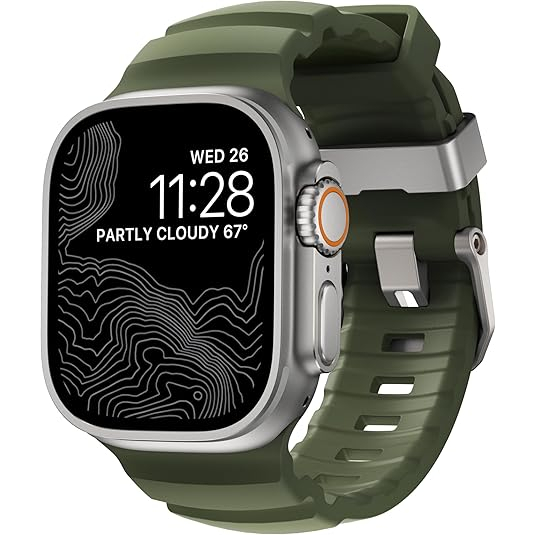 NOMAD Apple Watch 10 49mm Rocky Point Kay��-Forest Green/Natural