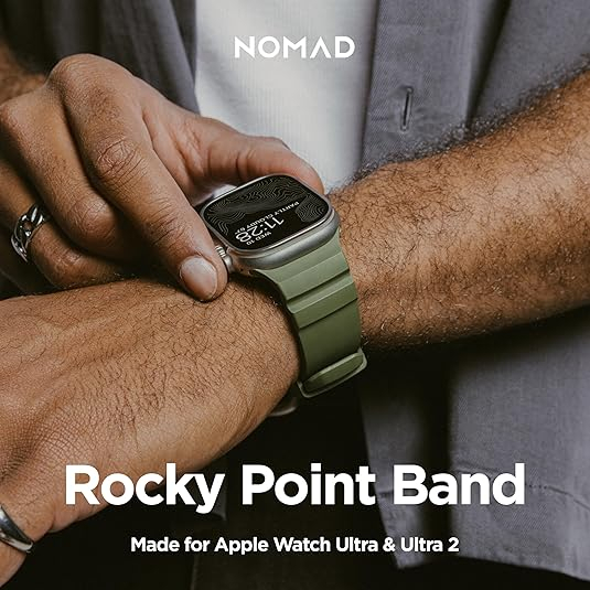 NOMAD Apple Watch 10 49mm Rocky Point Kay��-Forest Green/Natural