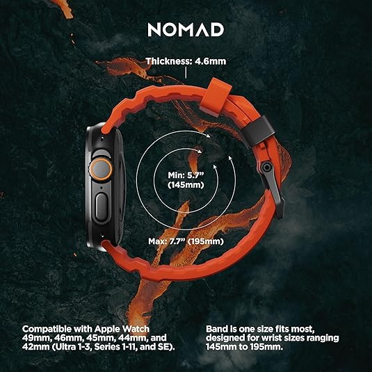 NOMAD Apple Watch 10 49mm Rocky Point Kay��-Magma/Black