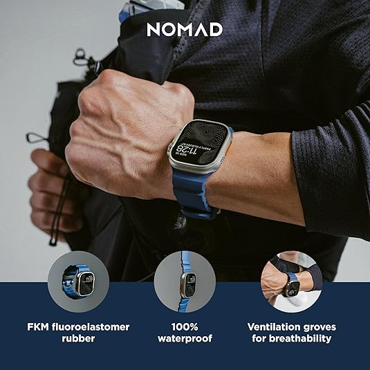 NOMAD Apple Watch 10 49mm Rocky Point Kay��-Atlantic Blue/Natural