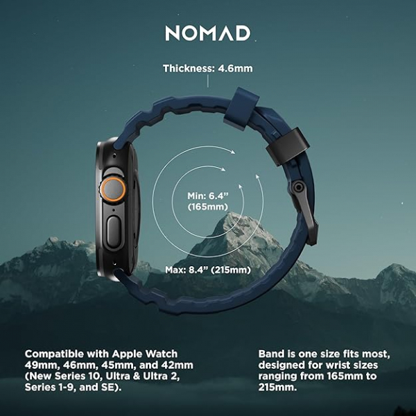 NOMAD Apple Watch 10 46mm Rocky Point Kay-Atlantic Blue