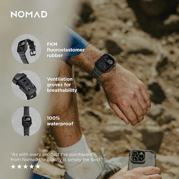 NOMAD Apple Watch 10 46mm Rocky Point Kay-Dark Storm Gray