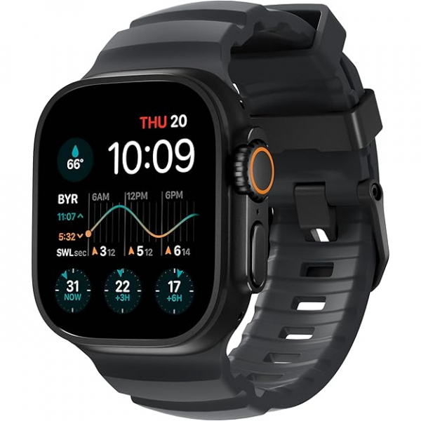 NOMAD Apple Watch 10 46mm Rocky Point Kay-Dark Storm Gray