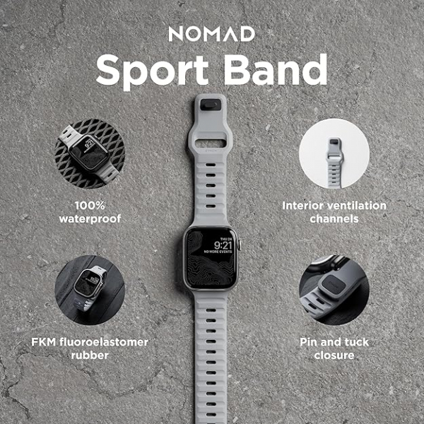 NOMAD Apple Watch Ultra 2/49mm Spor Kay-Lunar Gray