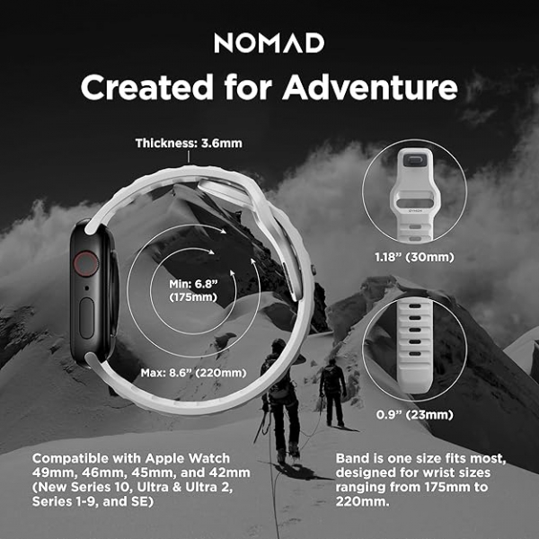 NOMAD Apple Watch Ultra 2/49mm Spor Kay-Lunar Gray