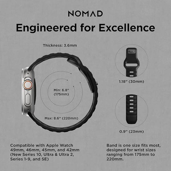 NOMAD Apple Watch Ultra 2/49mm Spor Kay-Black