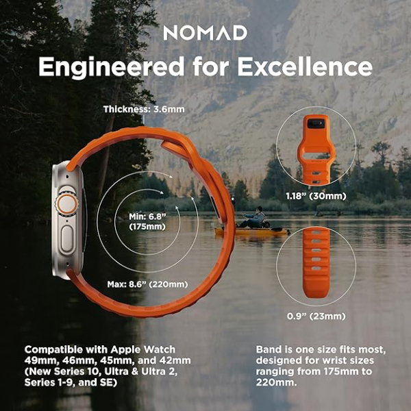 NOMAD Apple Watch Ultra 2/49mm Spor Kay-Orange