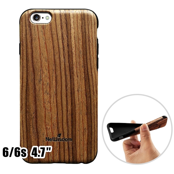 NeWisdom Apple iPhone 6 / 6S Teakwood Ahap Desenli Klf