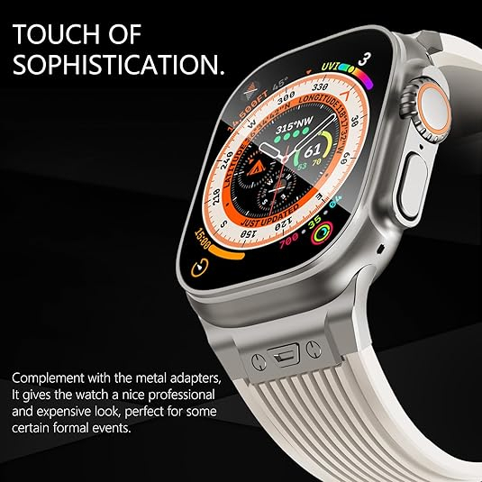 NewWays Apple Watch Ultra 3 Silikon Kay -Starlight Titanium