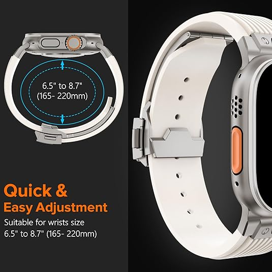 NewWays Apple Watch Ultra 3 Silikon Kay -Starlight Titanium