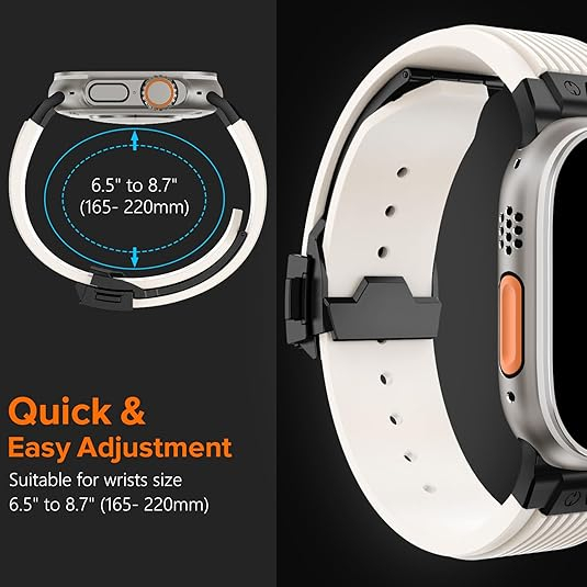 NewWays Apple Watch Ultra 3 Silikon Kay -Starlight Black