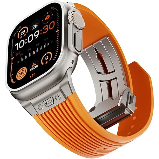 NewWays Apple Watch Ultra 3 Silikon Kay -Orange Titanium