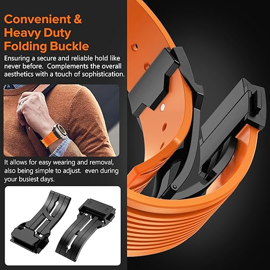 NewWays Apple Watch Ultra 3 Silikon Kay -Orange Black