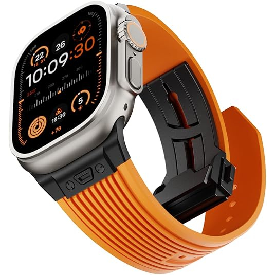 NewWays Apple Watch Ultra 3 Silikon Kay -Orange Black