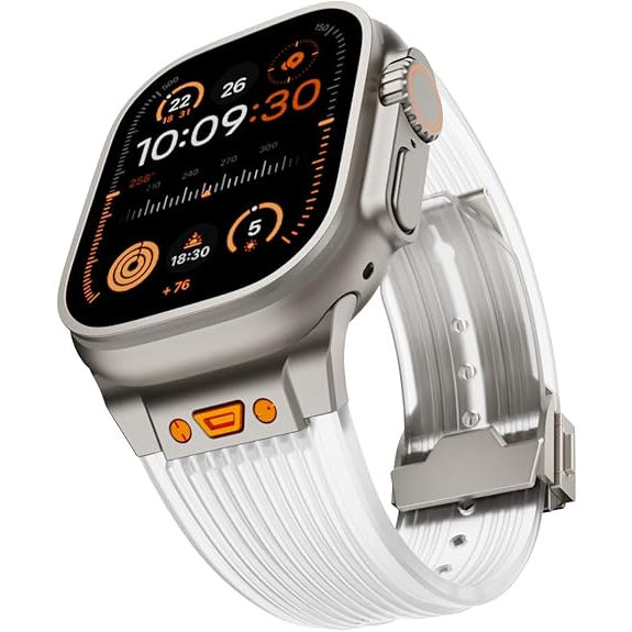NewWays Apple Watch Ultra 3 Silikon Kay -Clear Titanium