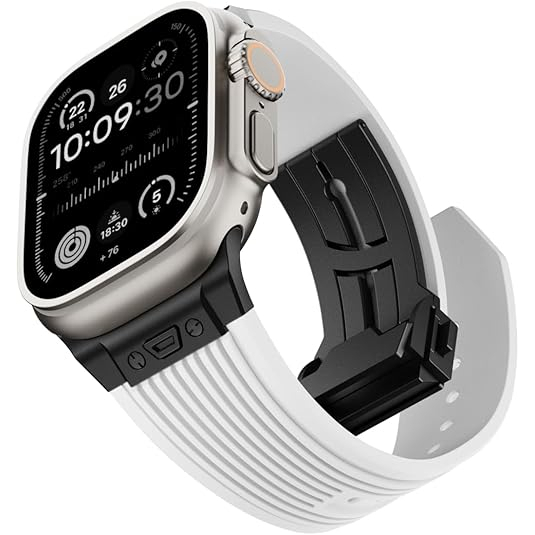 NewWays Apple Watch Ultra 3 Silikon Kay -White Black