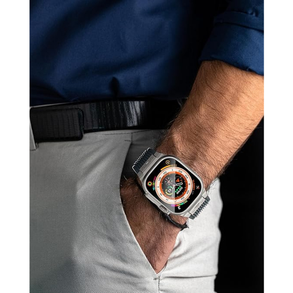 NewWays Apple Watch Ultra 3 Silikon Kay -Gray Titanium