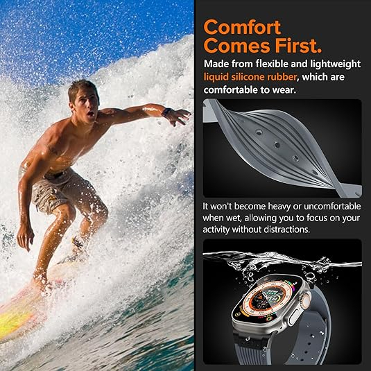 NewWays Apple Watch Ultra 3 Silikon Kay -Gray Black