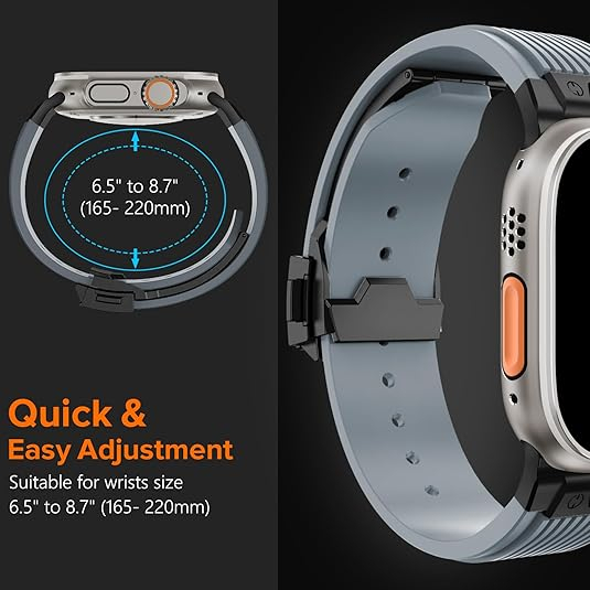 NewWays Apple Watch Ultra 3 Silikon Kay -Gray Black