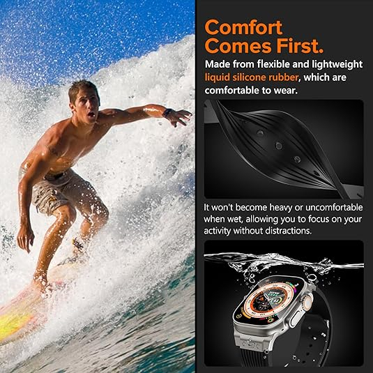 NewWays Apple Watch Ultra 3 Silikon Kay -Black Titanium