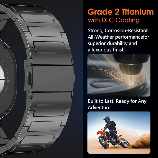 NewWays Galaxy Watch 9/8 Grade 2 Titanyum Metal Kay��-Black