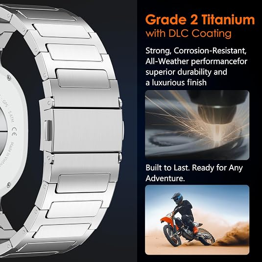 NewWays Galaxy Watch 9/8 Grade 2 Titanyum Metal Kay��-Silver
