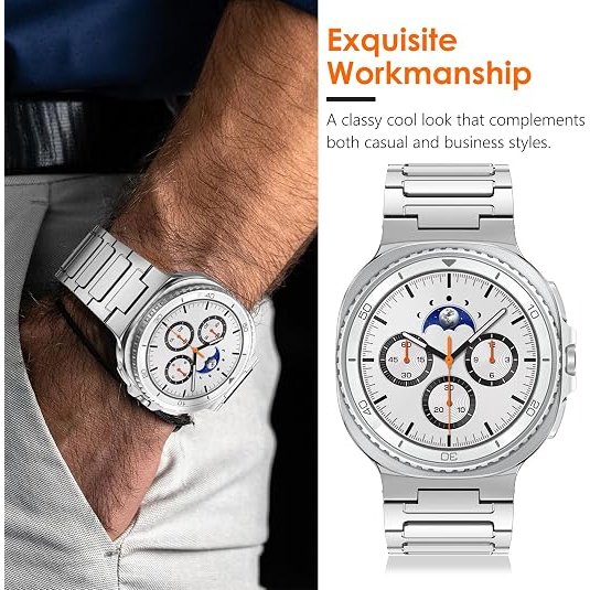 NewWays Galaxy Watch 9/8 Grade 2 Titanyum Metal Kay��-Silver