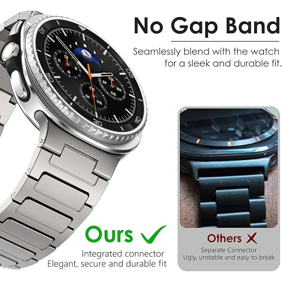 NewWays Galaxy Watch 9/8 Grade 2 Titanyum Metal Kay��-Titanium