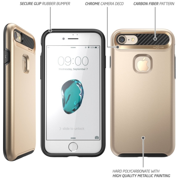 NexCase Apple iPhone 7 Armored Hybrid Klf-Gold