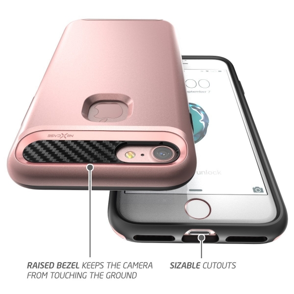 NexCase Apple iPhone 7 Armored Hybrid Klf-Rose Gold