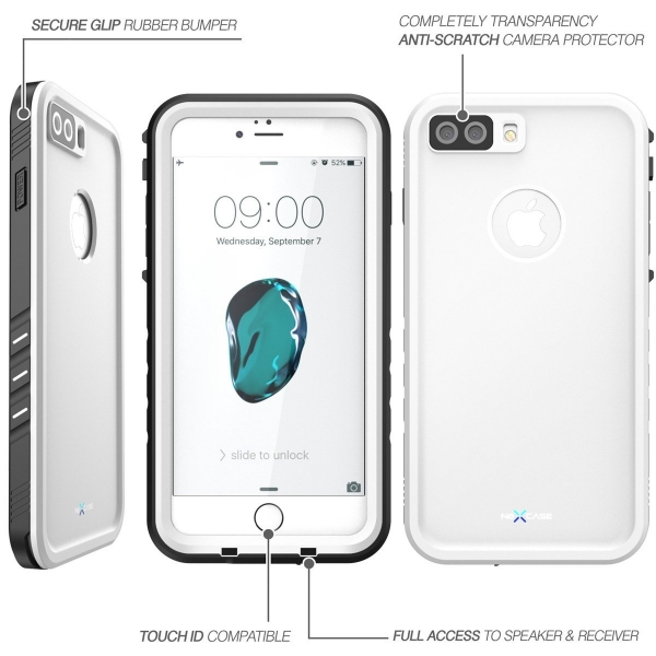 NexCase Apple iPhone 7 Plus Ekran Koruyucu ve Su Geirmez Klf-White
