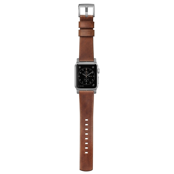Nomad Apple Watch Modern Deri Kay (42mm)-Silver