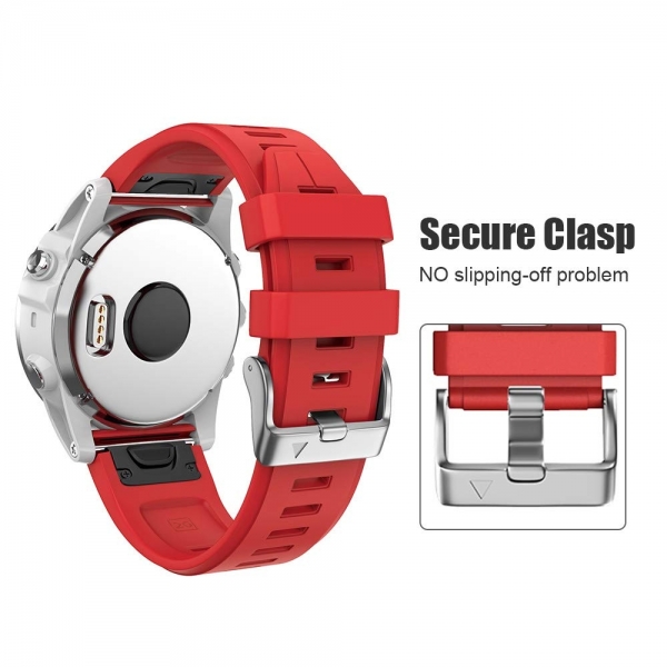 NotoCity Garmin Fenix 5S Plus Silikon Kay-Red