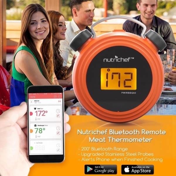 Nutrichef Akll Bluetooth Izgara Termometresi