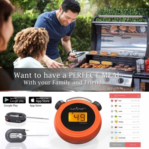 Nutrichef Akll Bluetooth Izgara Termometresi