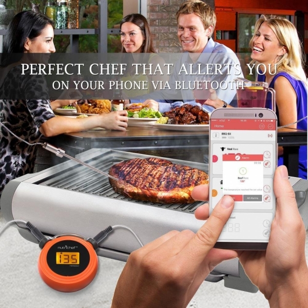 Nutrichef Akll Bluetooth Izgara Termometresi