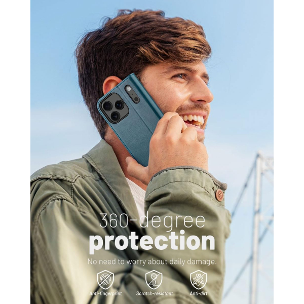 OCASE Apple iPhone 17 Pro Czdan Klf-Peacock Blue