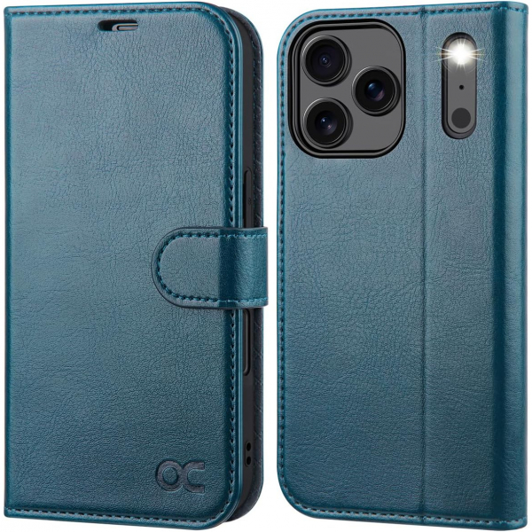 OCASE Apple iPhone 17 Pro Czdan Klf-Peacock Blue