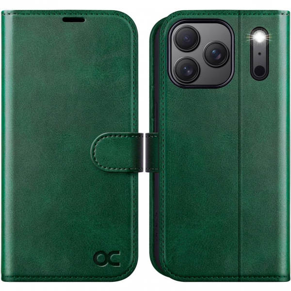 OCASE Apple iPhone 17 Pro Czdan Klf-Blackish Green