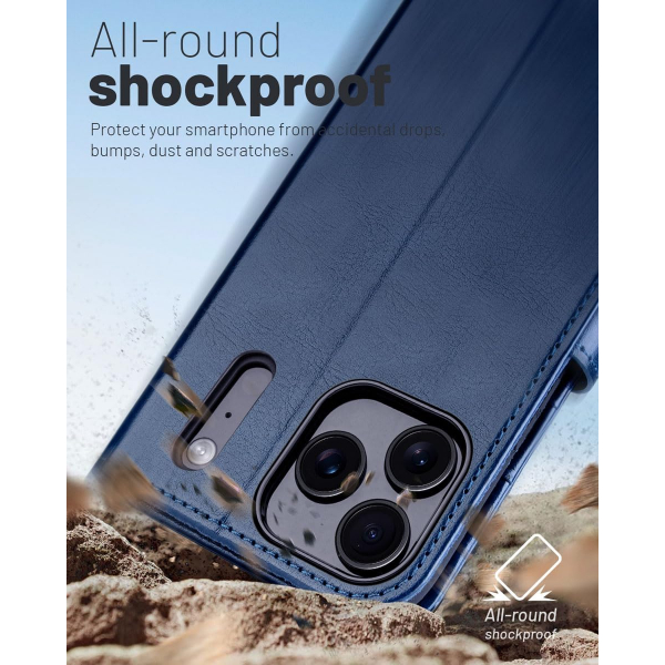 OCASE Apple iPhone 17 Pro Czdan Klf-Blue