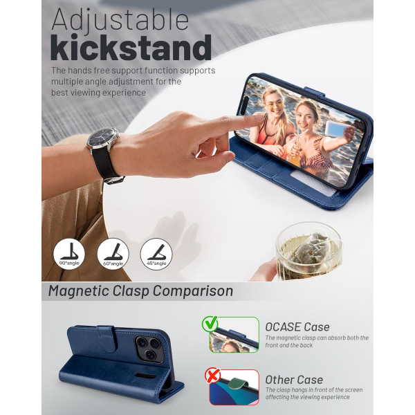 OCASE Apple iPhone 17 Pro Czdan Klf-Blue