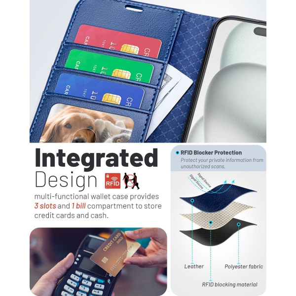 OCASE Apple iPhone 17 Pro Czdan Klf-Blue