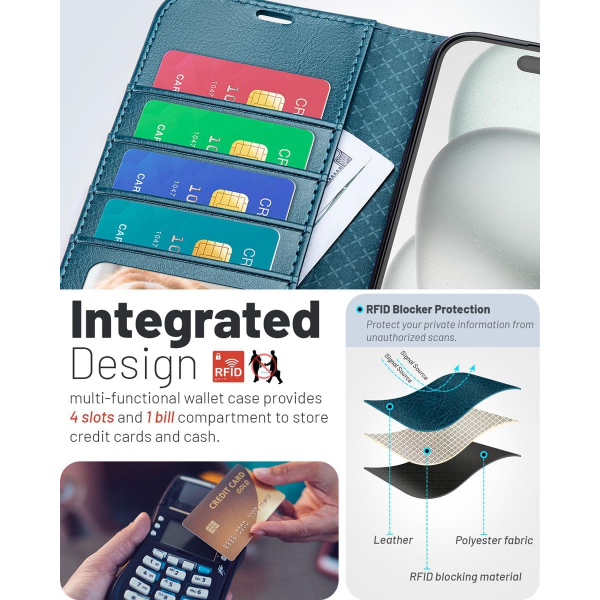 OCASE Apple iPhone Air C�zdan K�l�f-Peacock Blue