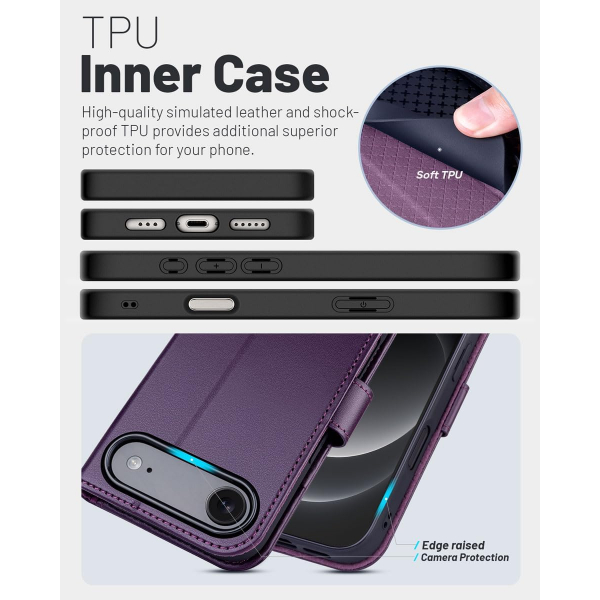 OCASE Apple iPhone Air C�zdan K�l�f-Dark Purple
