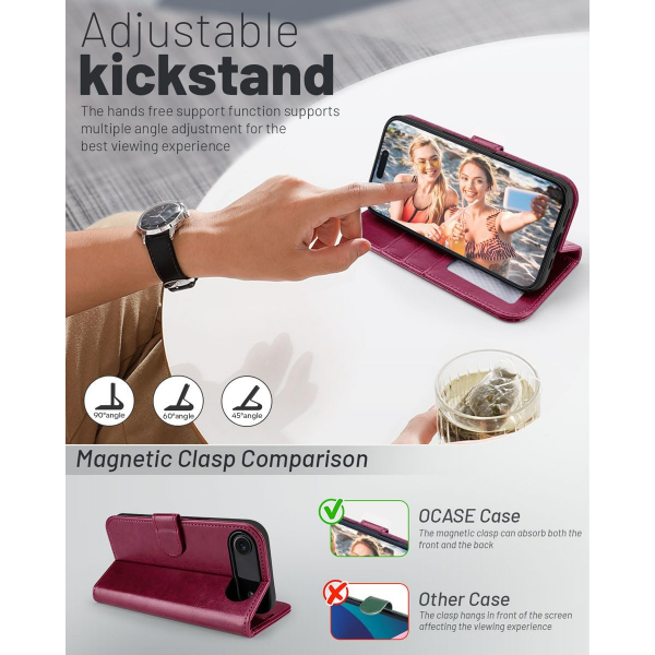 OCASE Apple iPhone Air C�zdan K�l�f-Burgundy