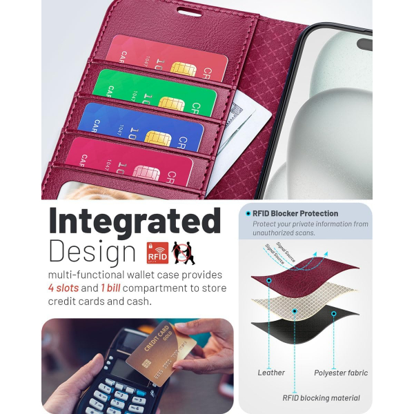 OCASE Apple iPhone Air C�zdan K�l�f-Burgundy