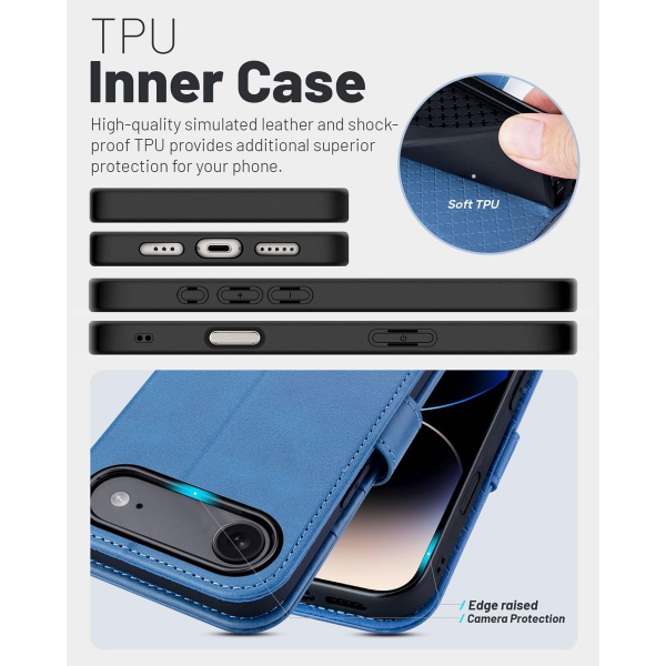 OCASE Apple iPhone Air C�zdan K�l�f-Light Blue