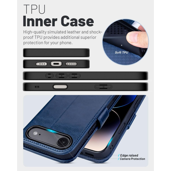 OCASE Apple iPhone Air C�zdan K�l�f-Blue