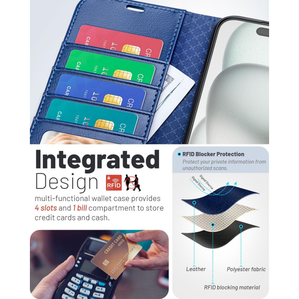 OCASE Apple iPhone Air C�zdan K�l�f-Blue